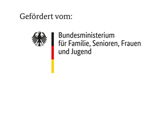 Logo des Bundesministeriums für Familie, Senioren, Frauen und Jugend (BMFSFJ) Förder-Logo des Bundesministeriums für Familie, Senioren, Frauen und Jugend