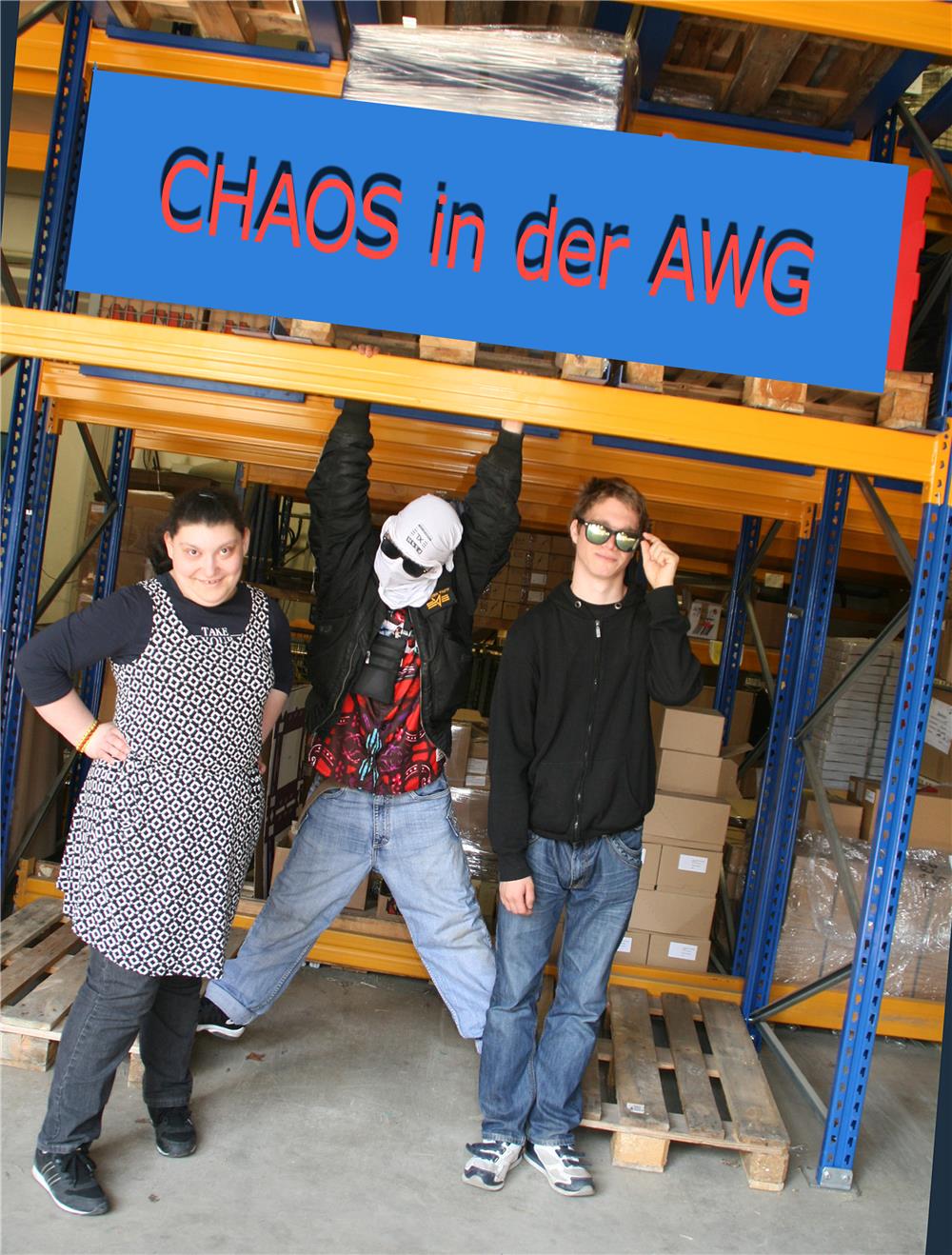 Titelbild des Films 'Chaos in der AWG', der in den Albertus-Magnus-Werkstätten Günzburg entstanden ist.