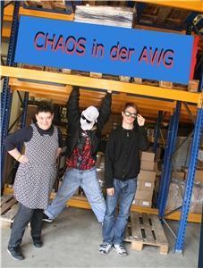 Chaos in de rAWG Titelbild des Films 'Chaos in der AWG', der in den Albertus-Magnus-Werkstätten Günzburg entstanden ist.