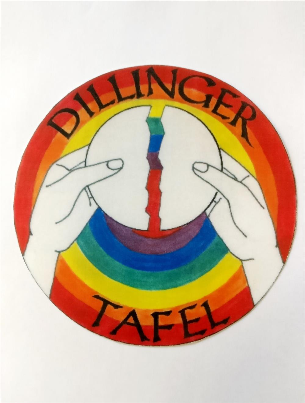 Symbol Dillinger Tafel Hände brechen Brot