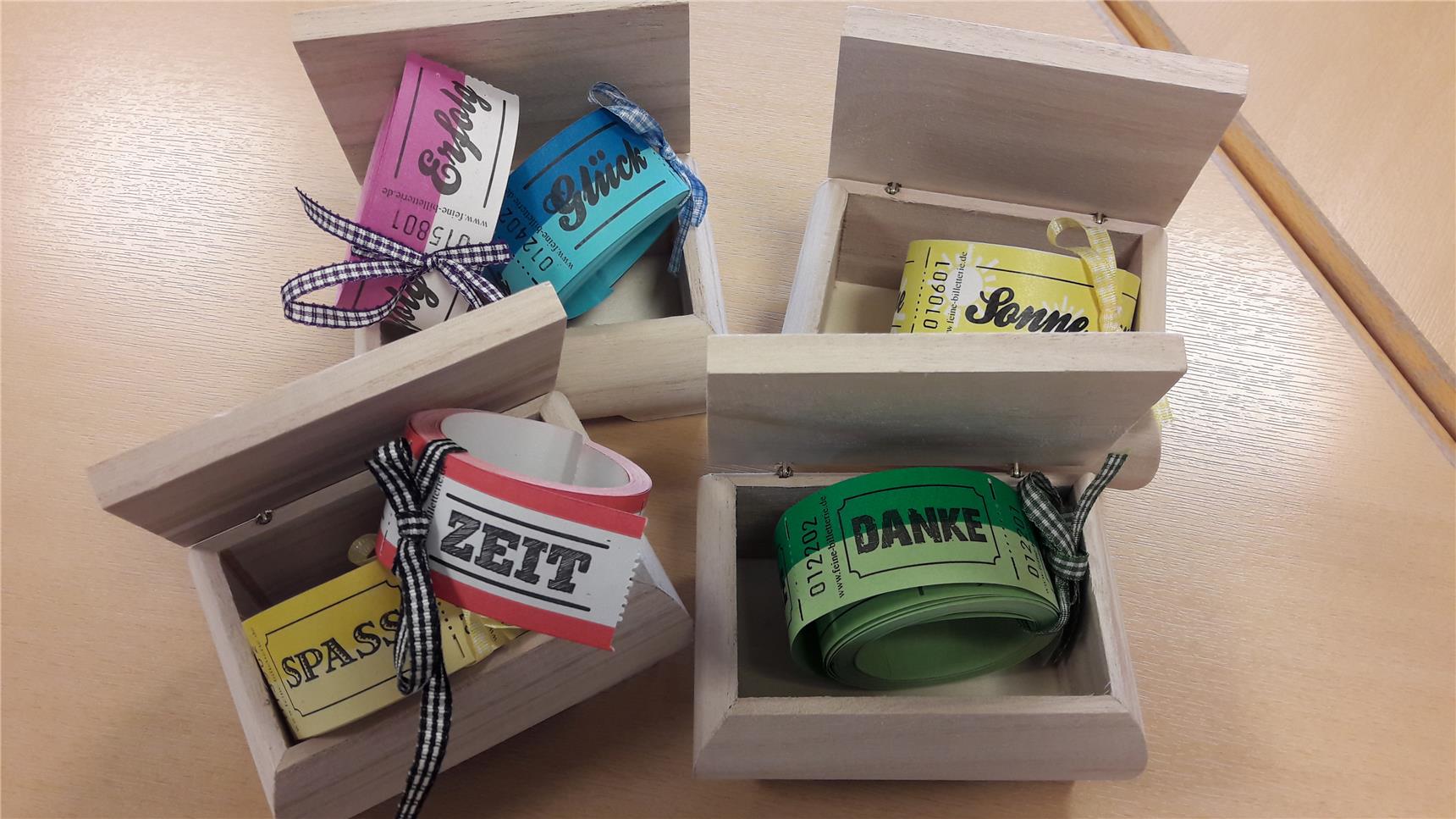 Abschlussseminar FWD 2019 - Kästchen mit Inhalt