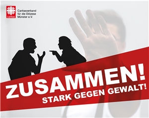 044-2021 Zusammen stark Die Grafik zeigt im Scherenschnitt ein miteinander streitendes Paar.