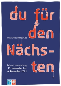 099-2021_Adventssammlung Das Plakat zeigt eine kreative Umsetzung des Mottos "Du für den Nächsten"