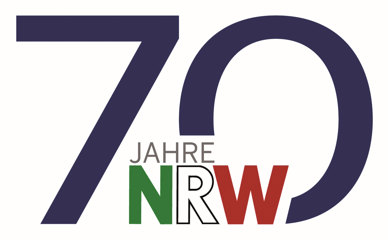 Logo zum Jubiläum zum 70-jährigen Bestehen des Bundeslandes Nordrhein-Westfalen
