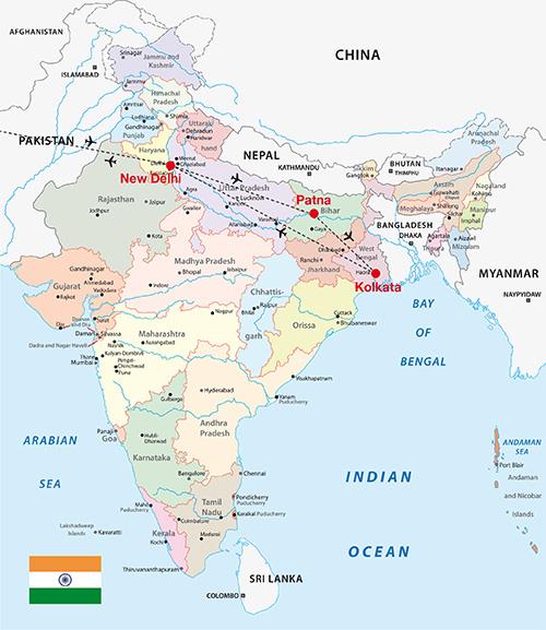 Hier sehen Sie die Reiseroute von Marcus Weigl im Überblick ...