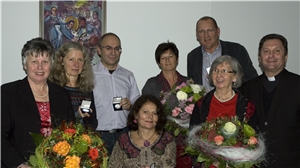 DiCV-Elisabethfeier-2013 (v.l.n.r.): Hildegunde Hüttinger, Dr. Margarete Stockmann, Michael Pürckhauer, Elisabeth Fink, Petra Janker, Gerhard Krones, Christa Nausch und Caritasdirektor Dr. Roland Batz.