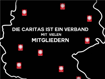 Cariwas Deutschlandkarte mit Caritaslogos Deutschlandkarte mit diversen Caritaslogos