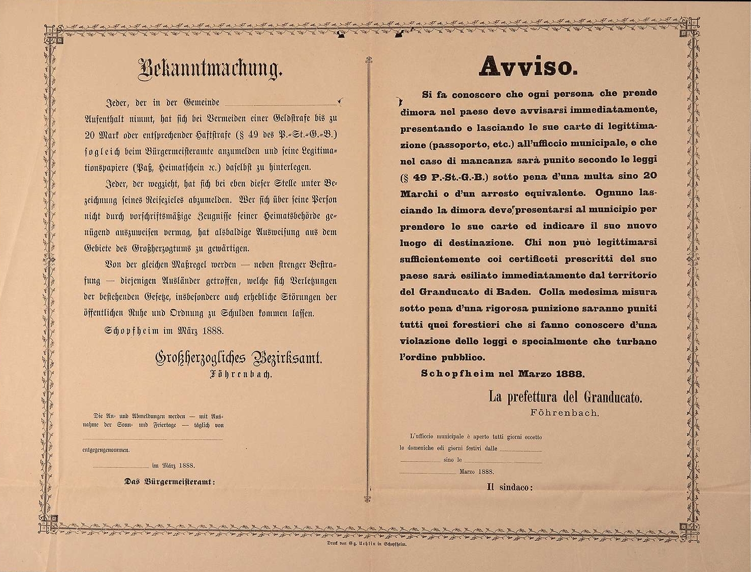 Bekanntmachungen Schopheim