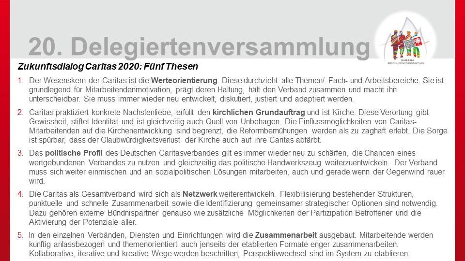 Text mit 5 Thesen zum Zukunftsdialog der Caritas