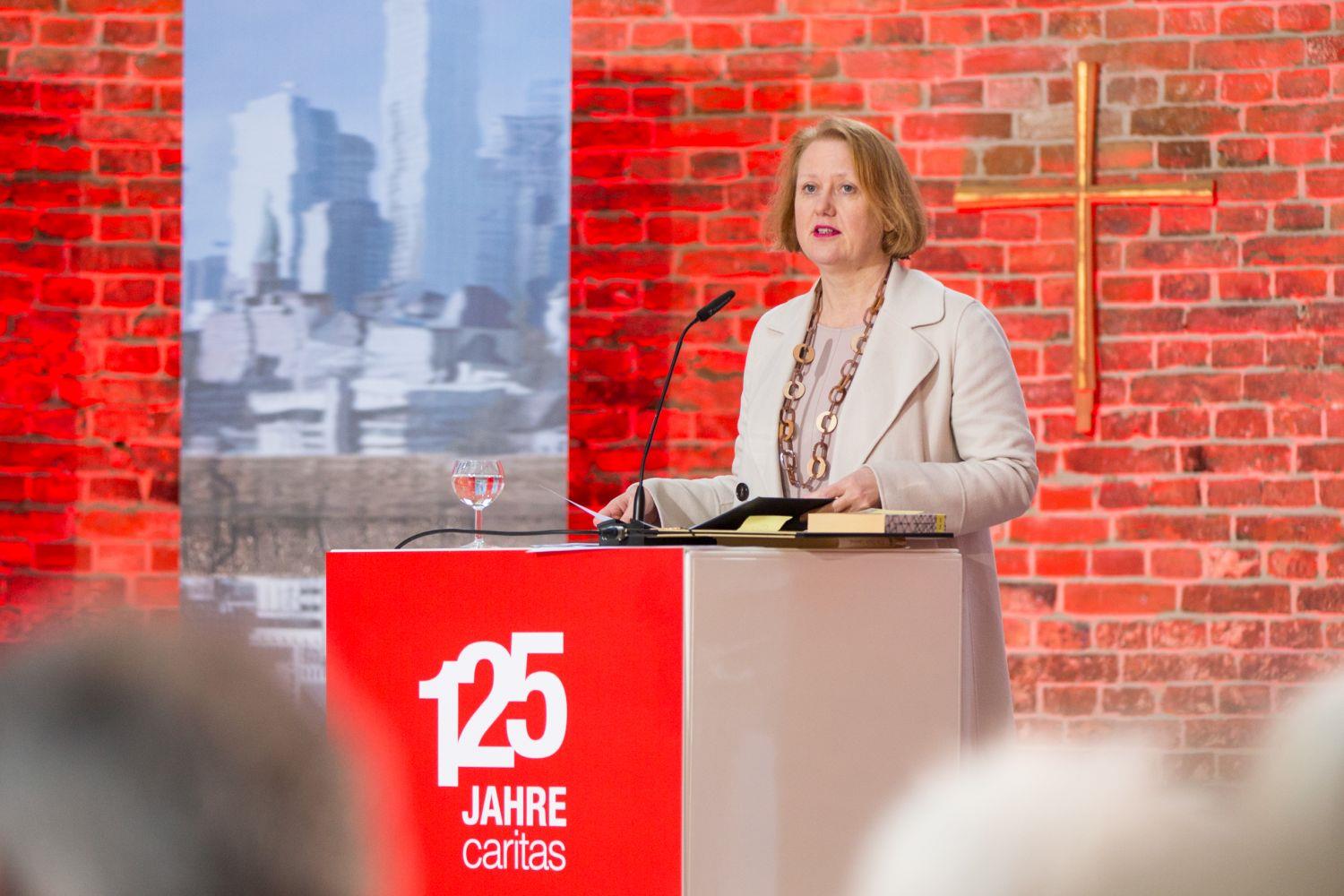 Bundesministerin für Familie, Senioren, Frauen und Jugend Lisa Paus, MdB spricht beim Festakt zum 125. Jubiläum des Deutschen Caritasverbandes
