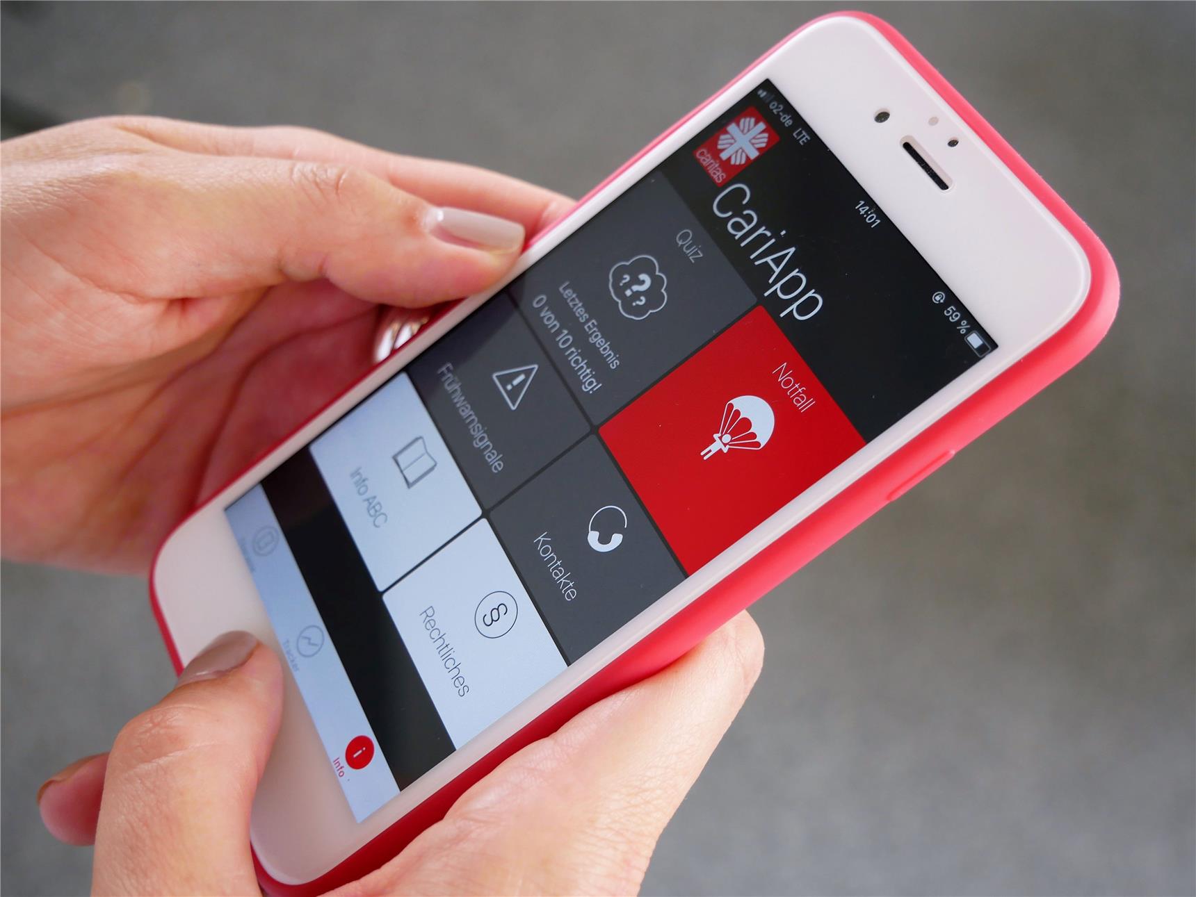 Benutzeroberfläche Cari-App