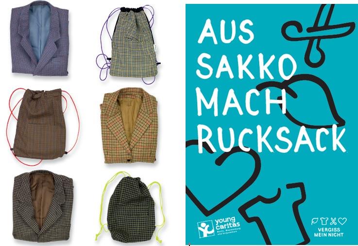 Aus Sakko mach Rucksack: Einfache, schöne Rucksäcke wurden aus Alttextilien gefertigt.