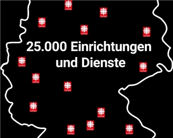 Deutschland mit Logos Deutschlandkarte mit Caritas-Logos