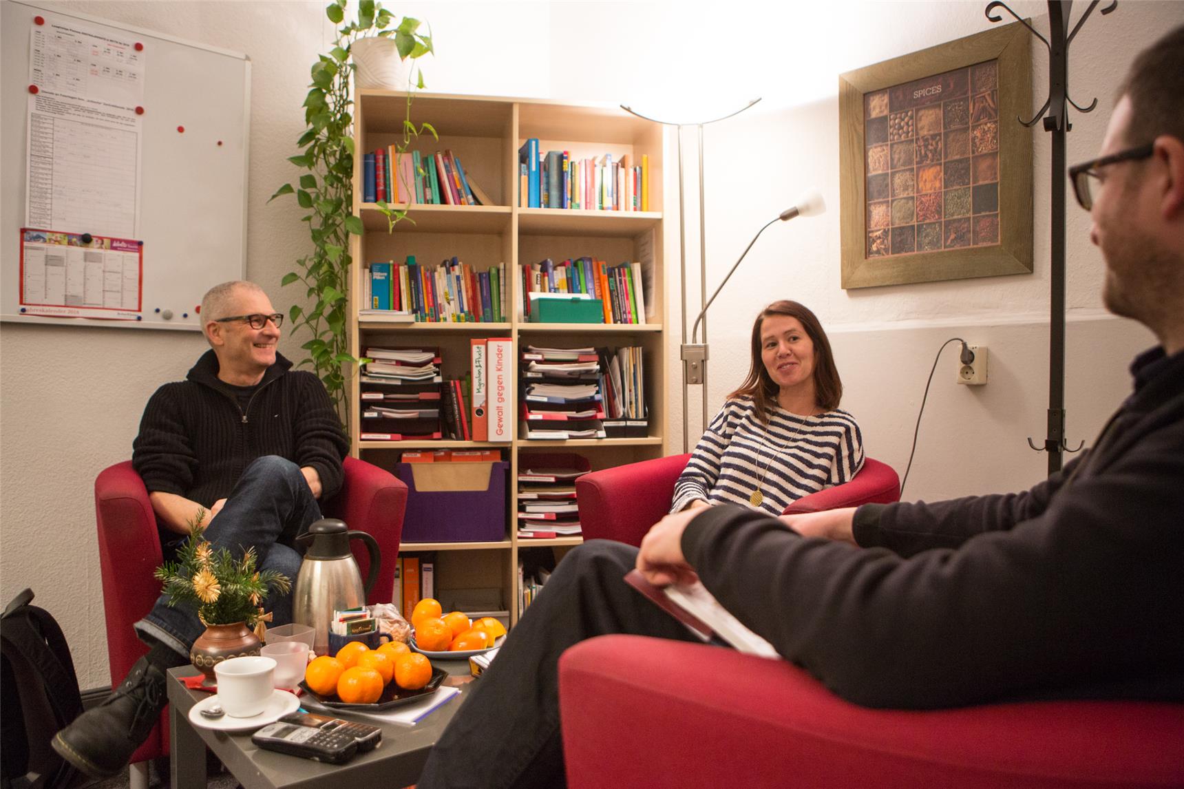 Das Team des Berliner Krisendienstes in Lichtenberg im Gespräch