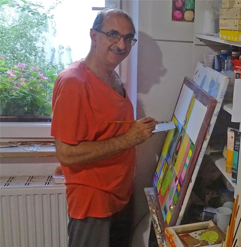 Maler in seinem Element