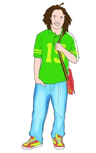 Der Einmischer Illustration eines jungen Mannes