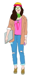 Die Entdeckerin Illustration einer jungen Frau