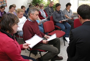 Kolleginnen und Kollegen der Caritas-Sozialstation während des Patronatsfestes