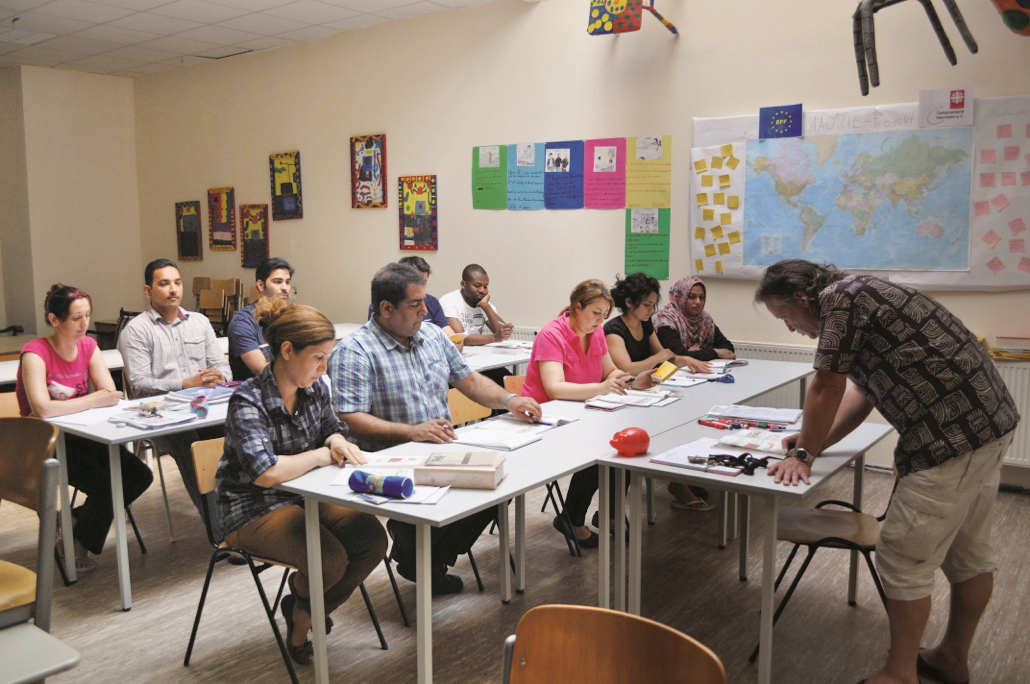 Flüchtlinge beim Deutschkurs