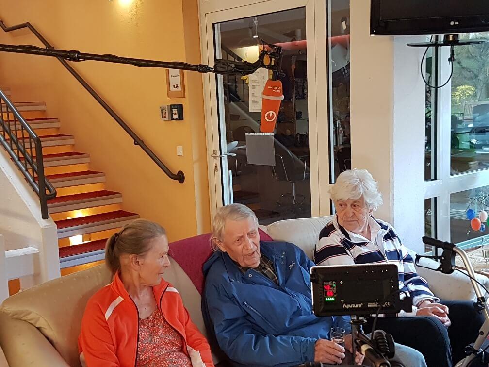 Dreharbeiten zum Thema Pflege in Zeiten von Corona