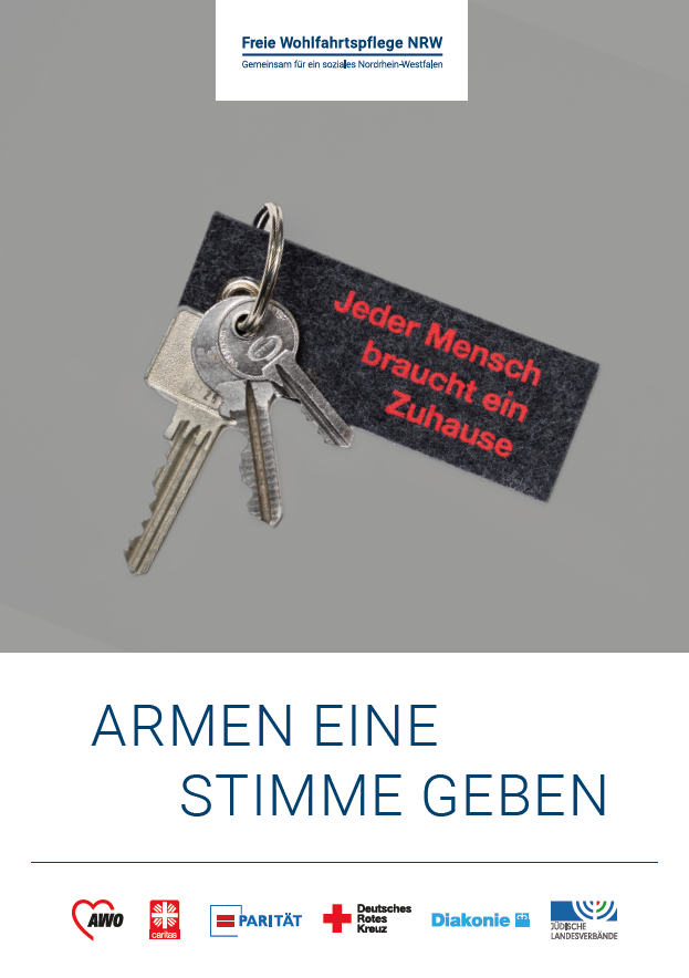 Cover des Kapitels 'Armen eine Stimme geben' der LAG Freie Wohlfahrtspflege NRW aus dem Sozialbericht NRW 2020