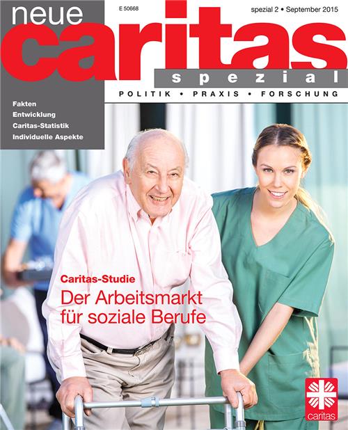 Die Titelseite der Spezialausgabe zeigt einen Senioren mit einer Pflegekraft.