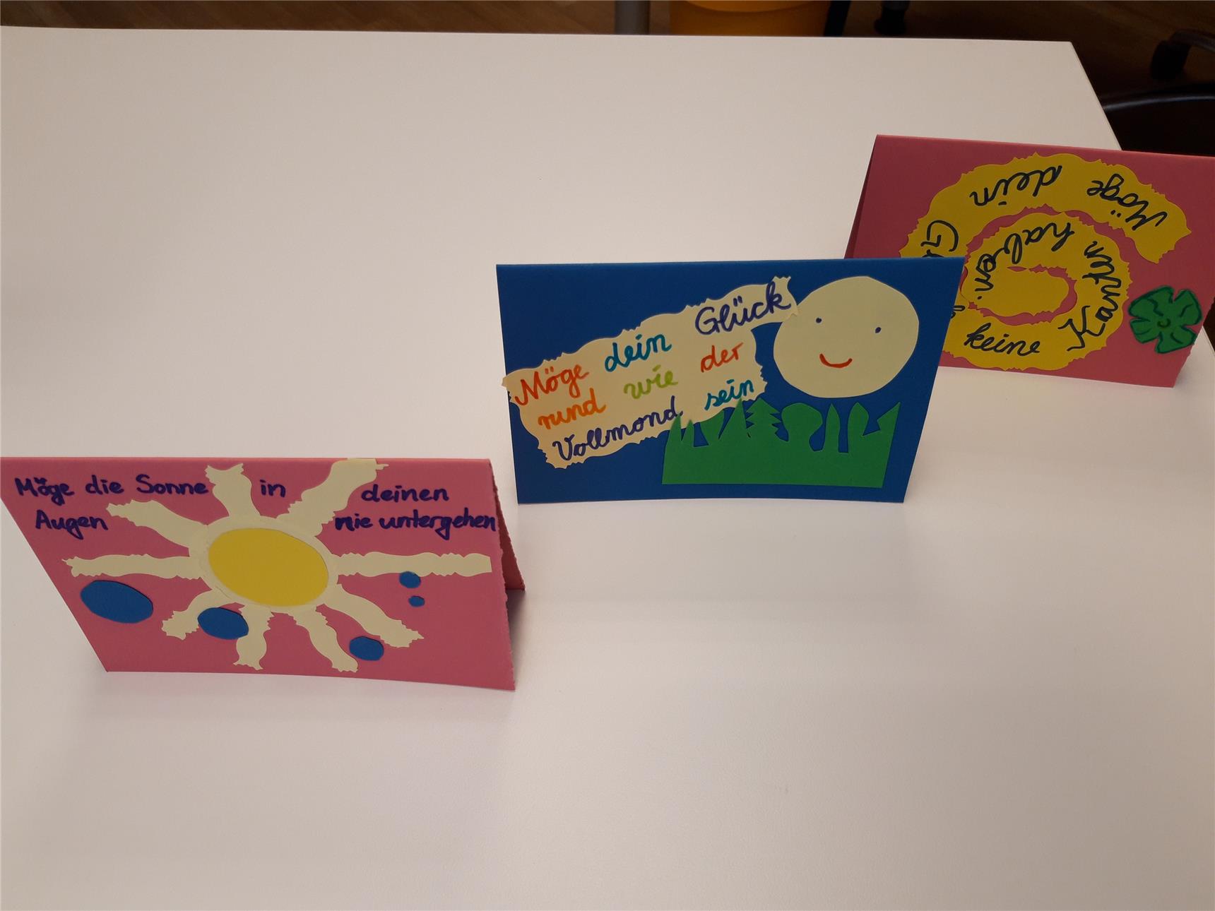 handgeschriebene bunte Karten