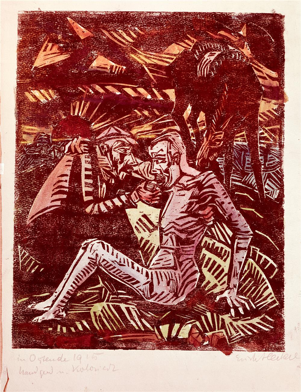 Holzschnitt über barmherzigen Samariter