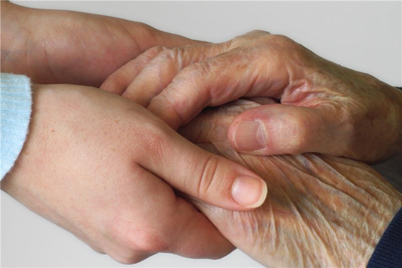 Junge Hände greifen alte Hände / Foto: B. Beremski