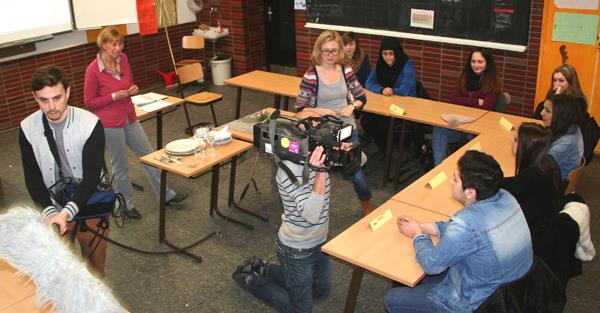 Fernsehaufnahmen während des Kurses