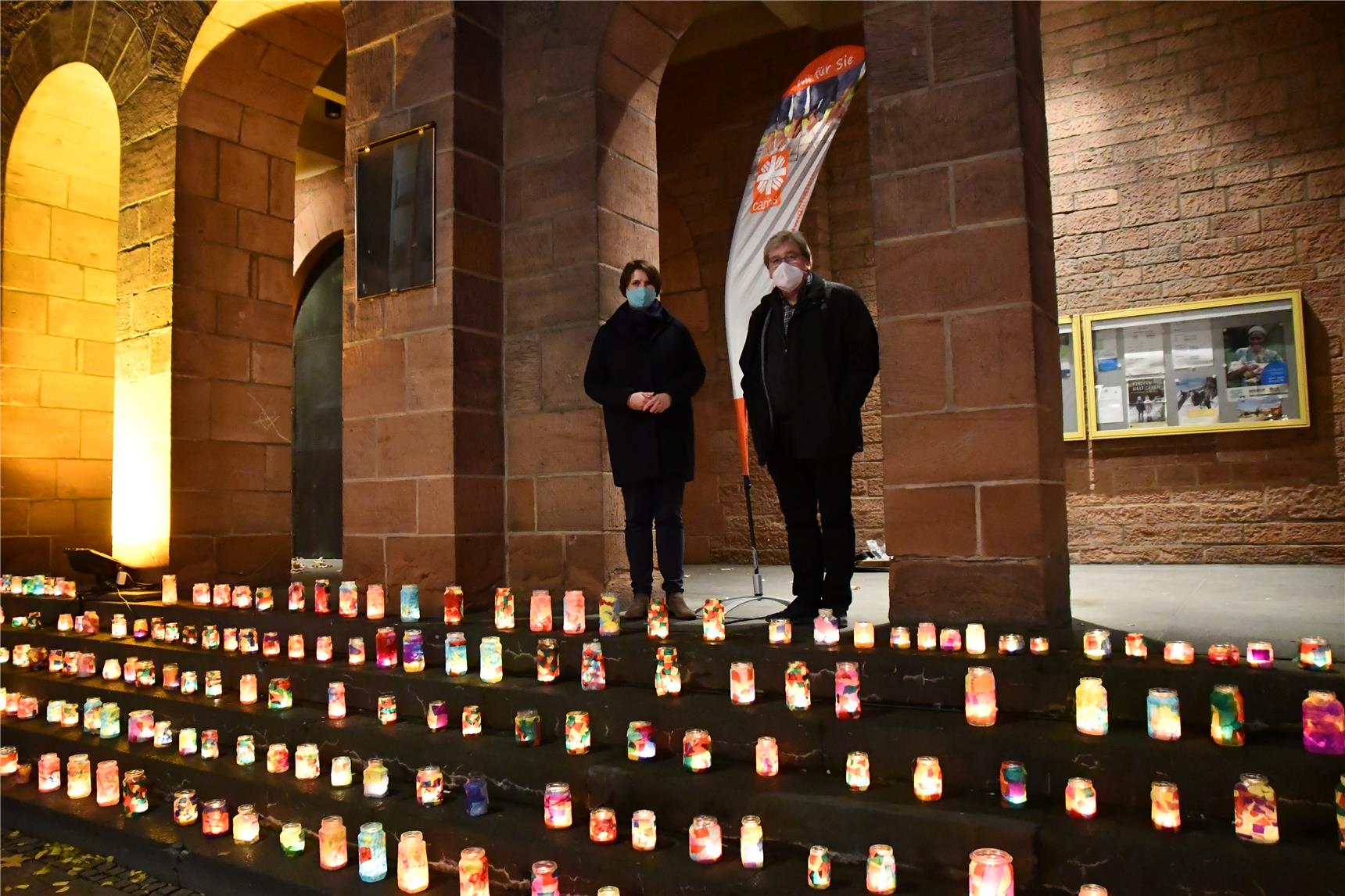 Orte des Teilens_Lichteraktion in Ludwigshafen