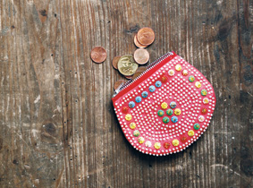 Geldbörse mit Münzen