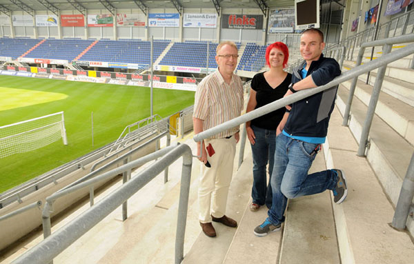 Bereichsleiter Friedhelm Hake mit Projektmitarbeitern Angelina Bracht und Philip Krüger 